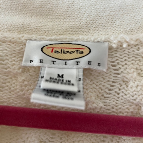 Talbots V Neck Cable Pullover Sweater,  Petite Medium - Picture 2 of 5